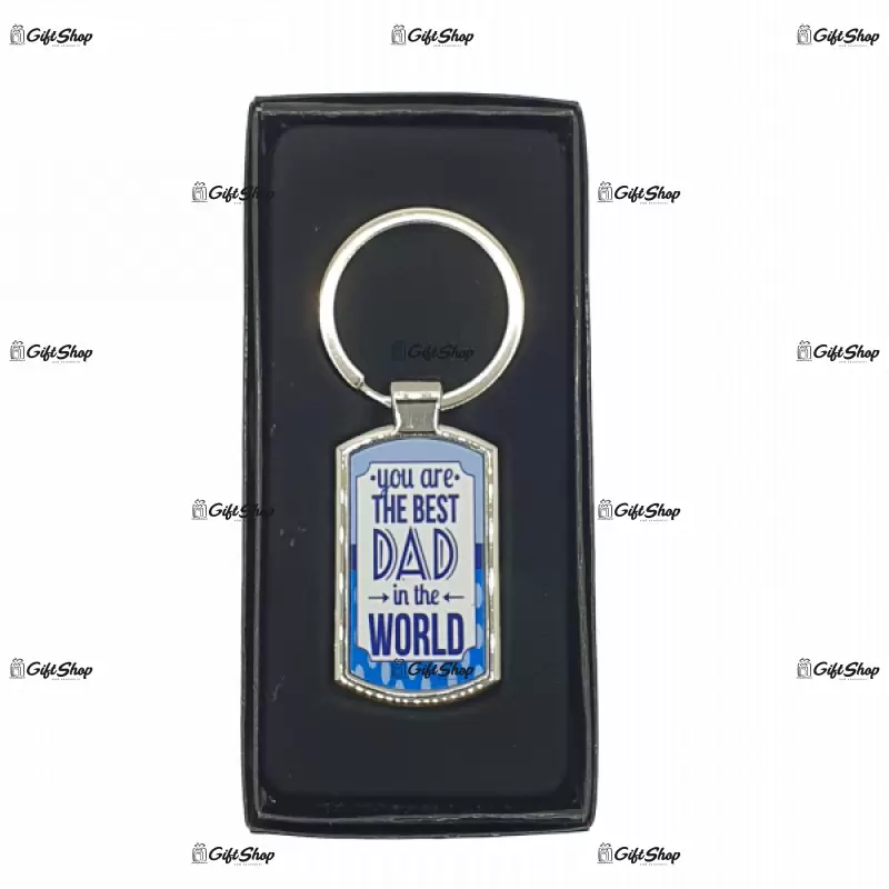 You are the best dad in the world, breloc din metal cu mesaj
